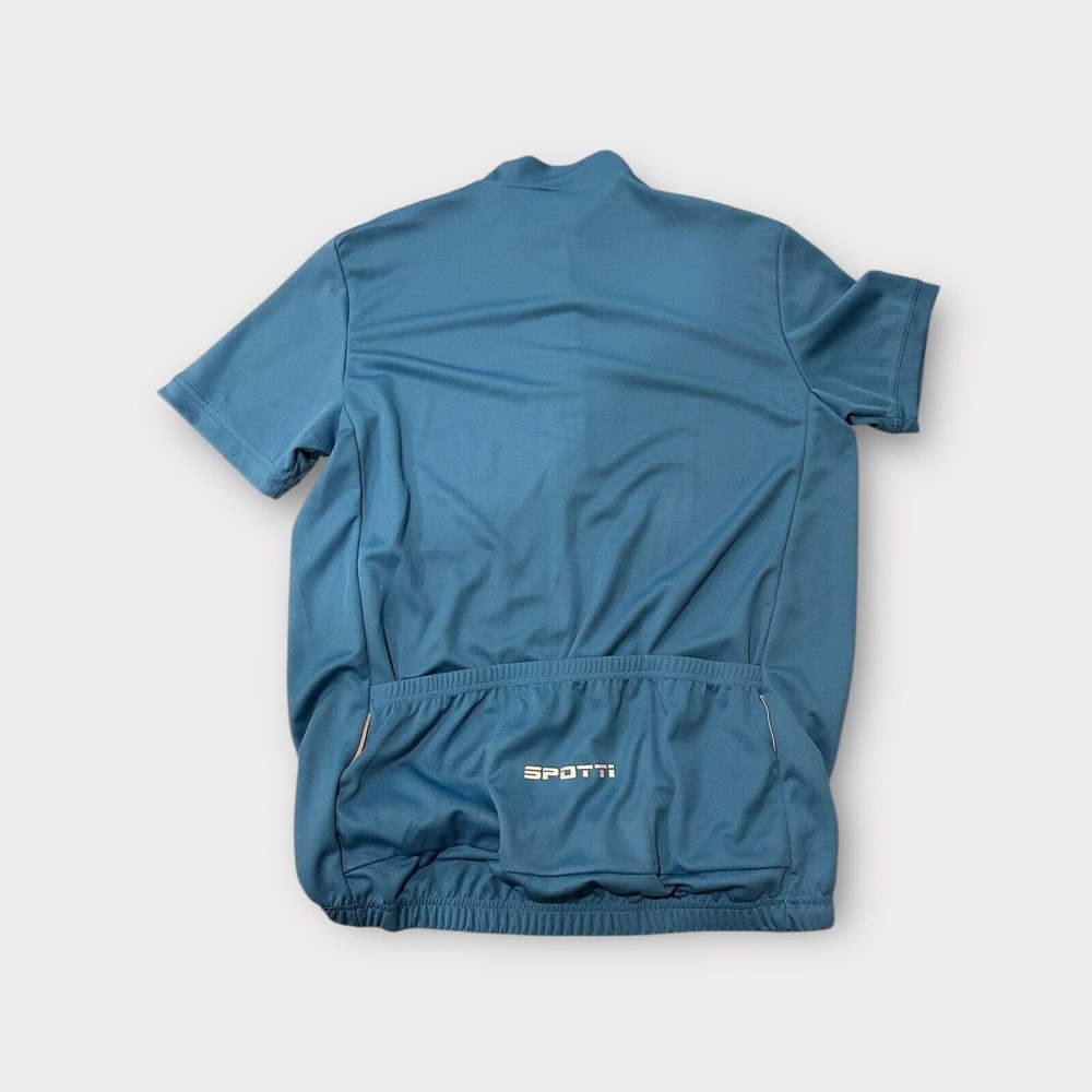 Spotti Men's Cycling Jersey Extra Large Blue 1/2 Zip Short Sleeve 3 Pockets‎ EUC - Picture 6 of 12